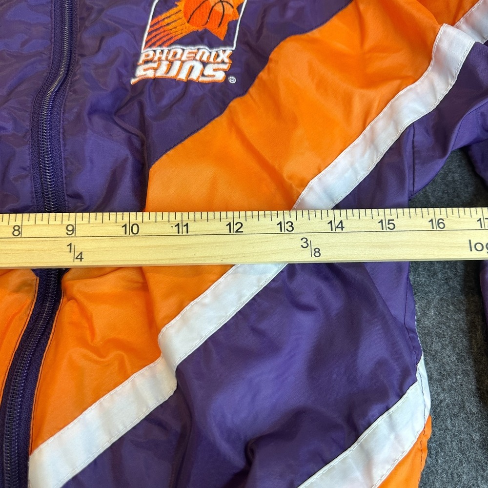 Vintage 90s Phoenix Suns NBA Windbreaker Jacket Purple Orange Youth Kids Small 8 - Picture 11 of 16